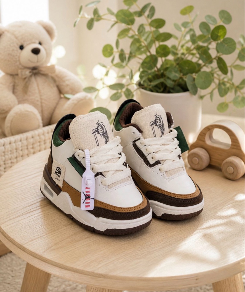 Jordan tenis blancos con verde