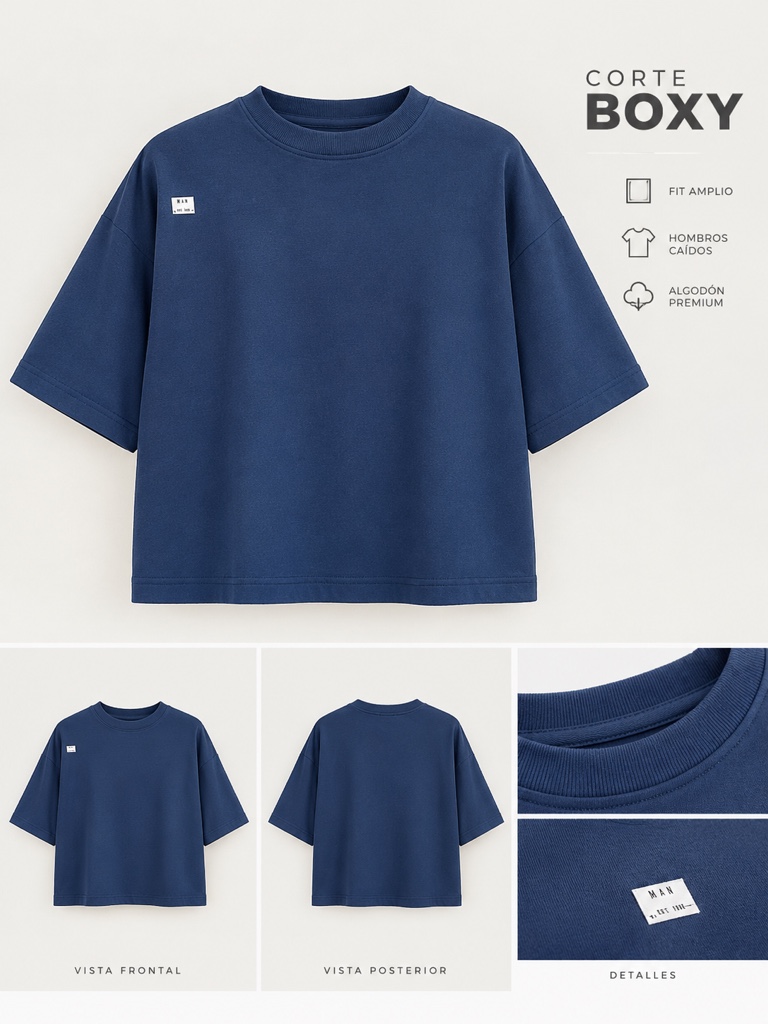 Camisa corte boxy 4 colores 🖤🤎🤍💙
