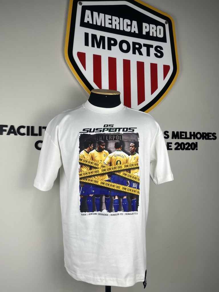CAMISA OVERSIZE RJ 7 OS SUSPEITOS BRANCA