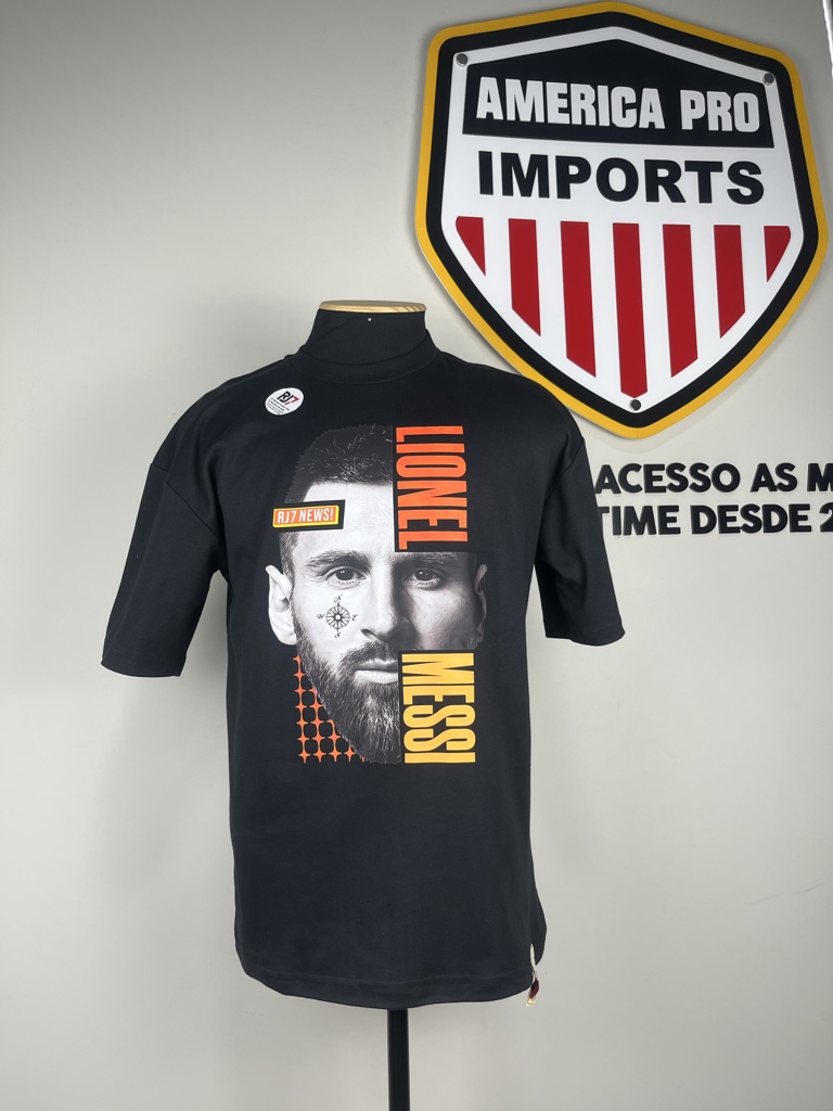 CAMISA OVERSIZE RJ 7 MESSI PRETA