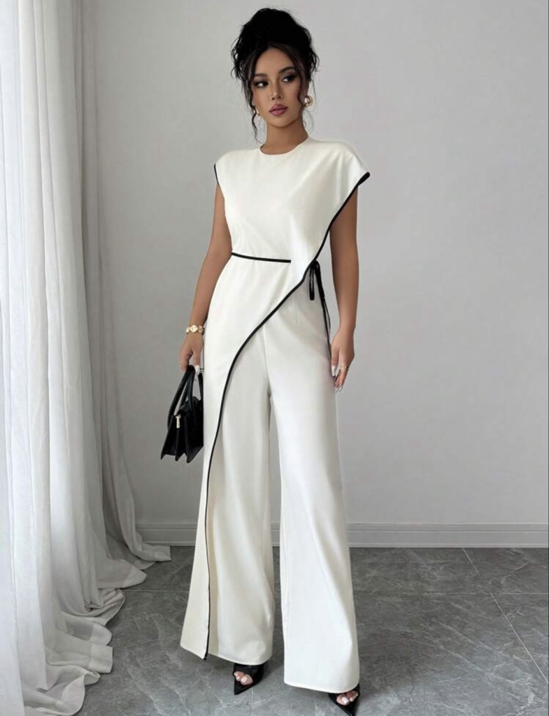Jumper blanco con línea negra