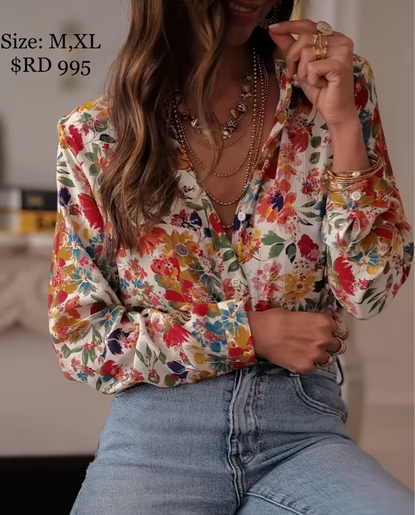 Camisa de flores coloridas