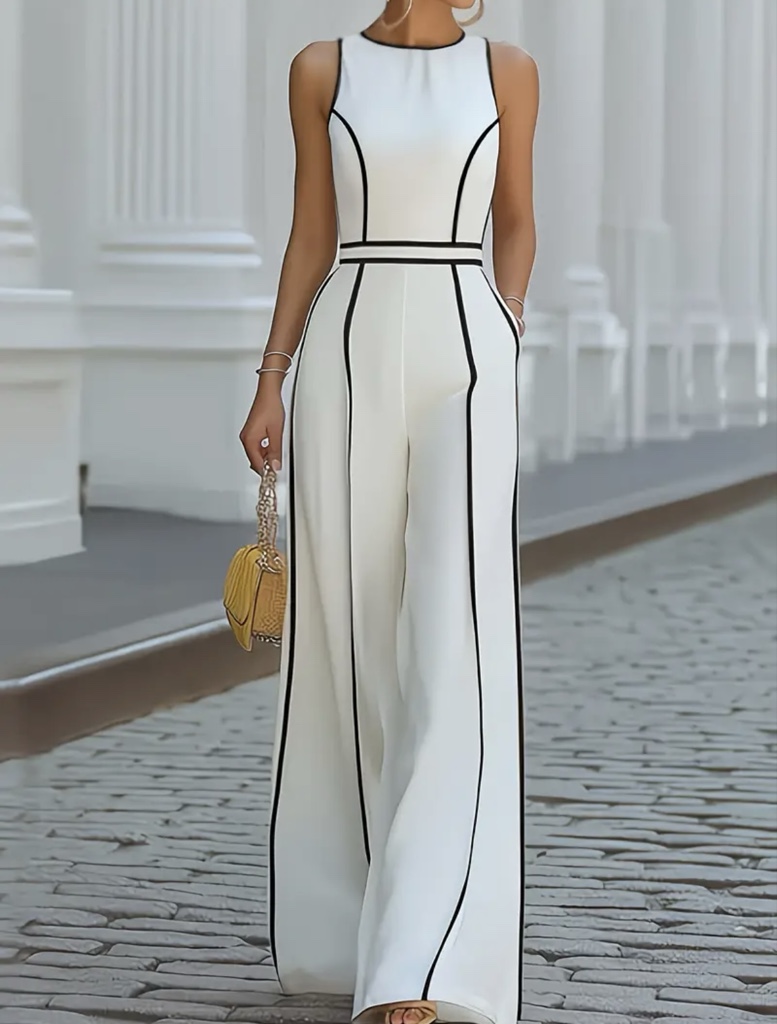 Jumper blanco con borde negros