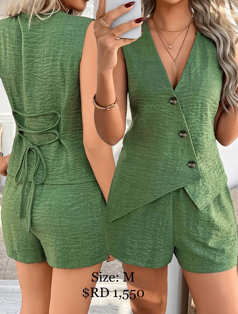 Conjunto corto verde olivo