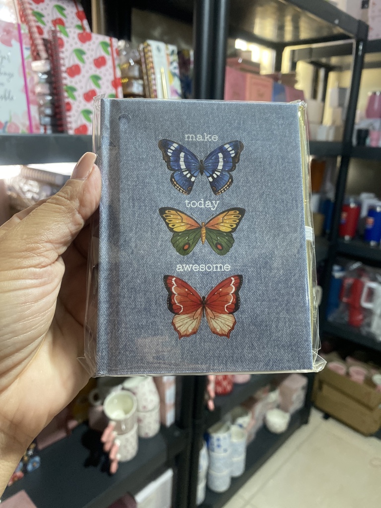 MINI JOURNAL CON LAPICERO AZUL MARIPOSA