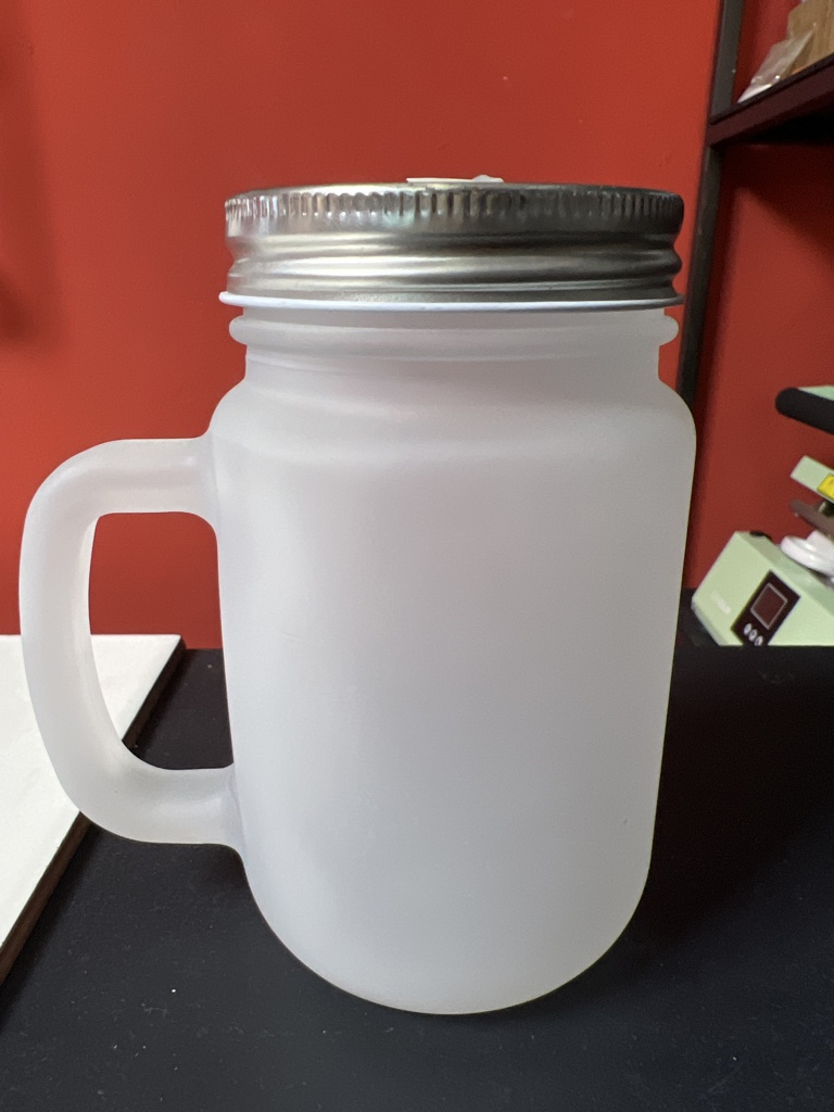 Frasco Frosted sublimable con tapa y sorbete