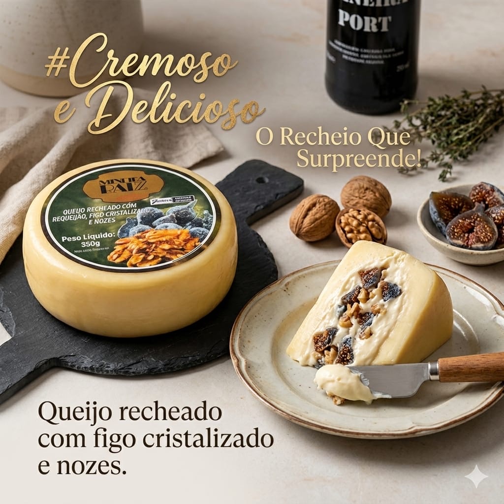 queijo recheado com figo e nozes