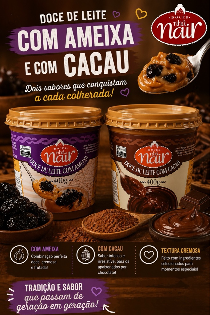 Doce de leite ameixa e cacau 400g