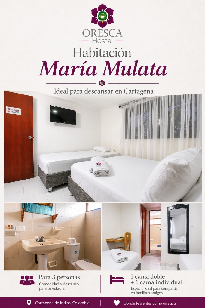 Oresca Hostal Habitacion Maria Mulata 3 personas 1 noche desayunos  incluidos