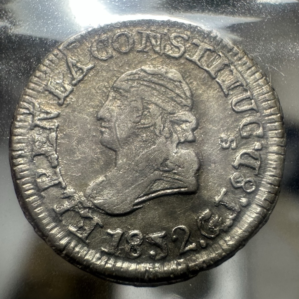 Ecuador un cuarto 1852 AU