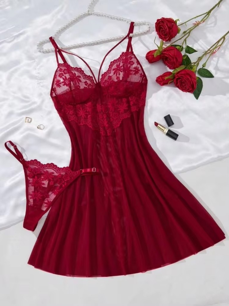 Babydoll Sexy Color Borgoña