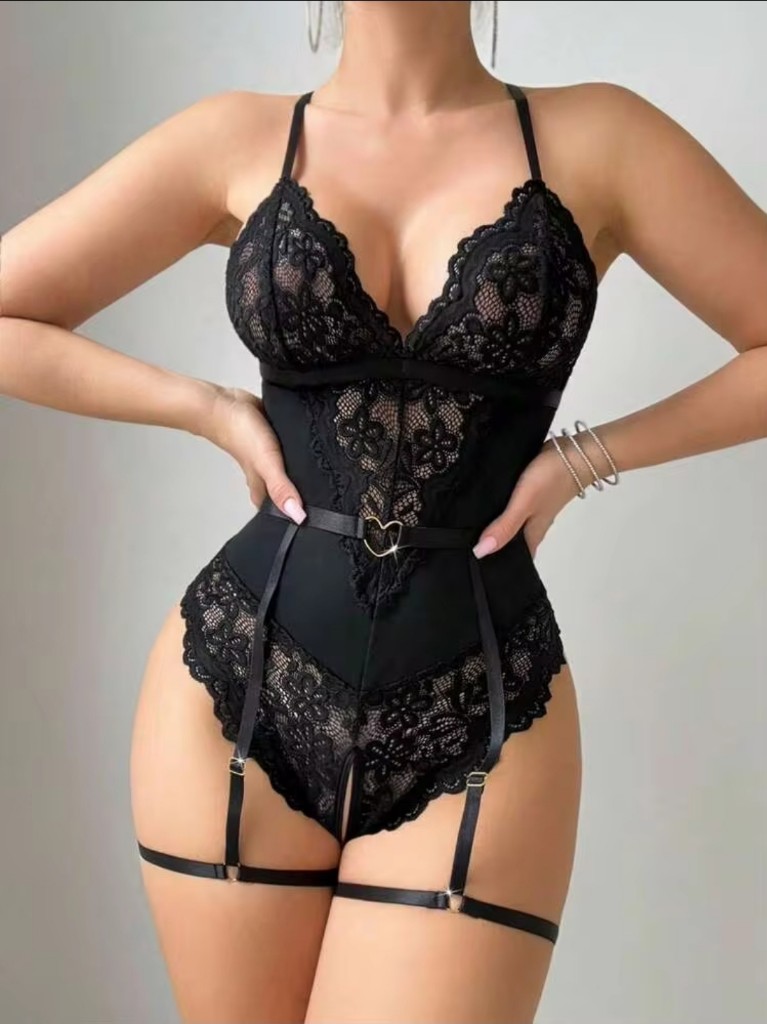 Conjunto Black Con Abertura