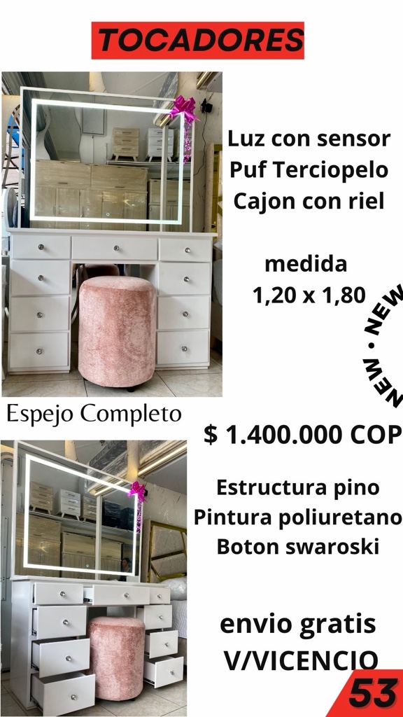 Tocador 1.20 ( marco completo )