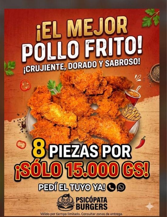 pollo frito 8 piezas
