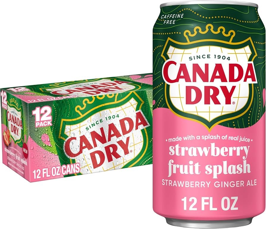 CANADA DRY Strawberry Fruit Splash 12oz 12 pack