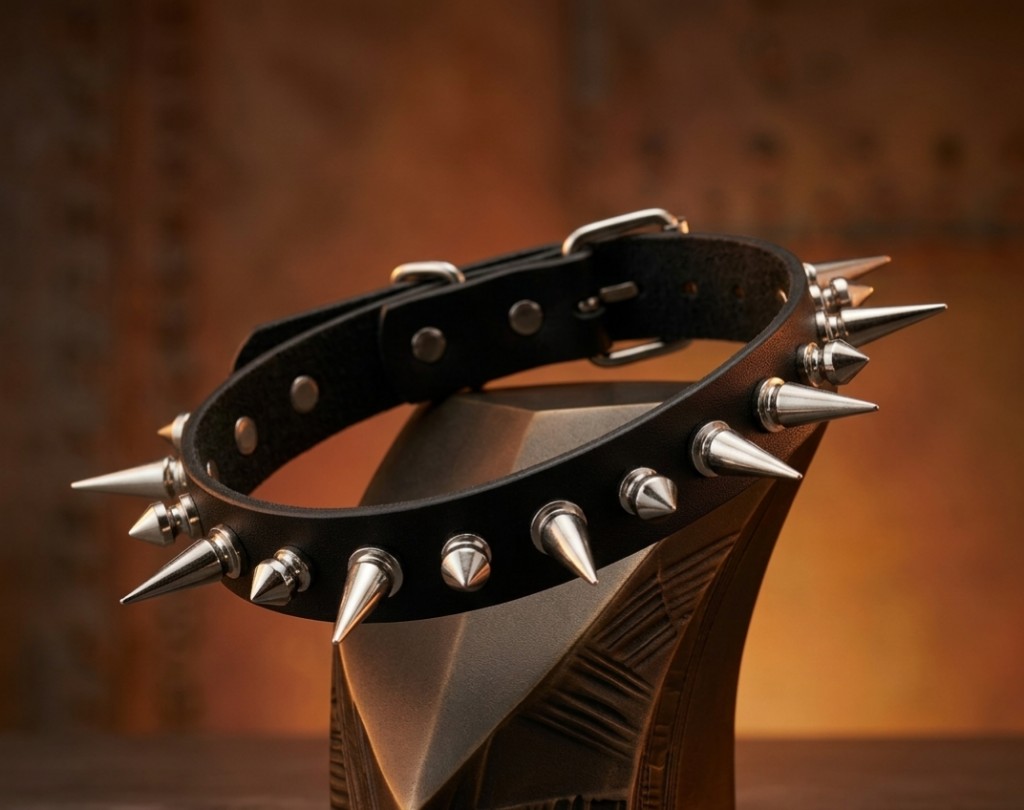 Choker negro con picos