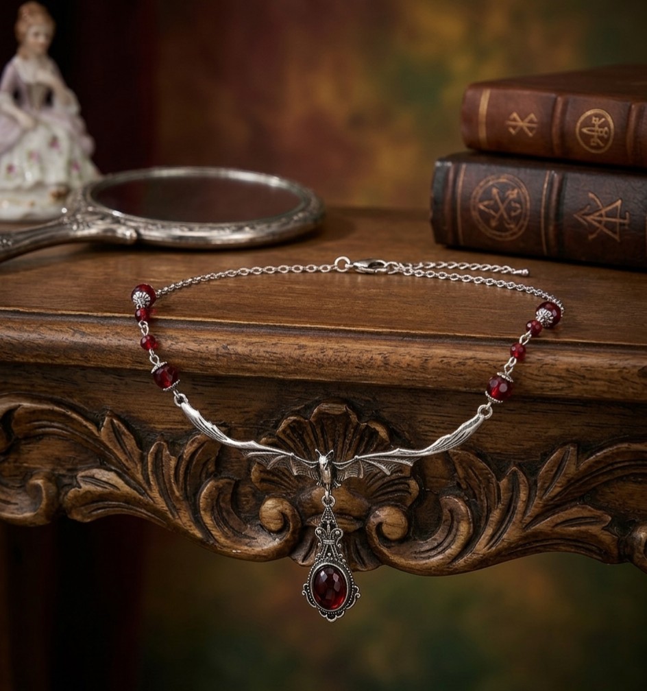 Collar de murciélago gótico
