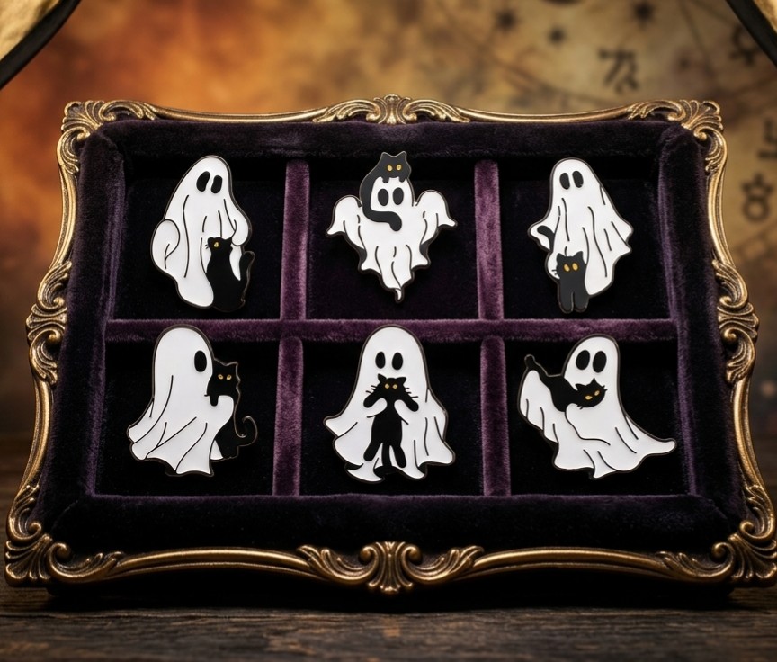 Broches fantasmas negros