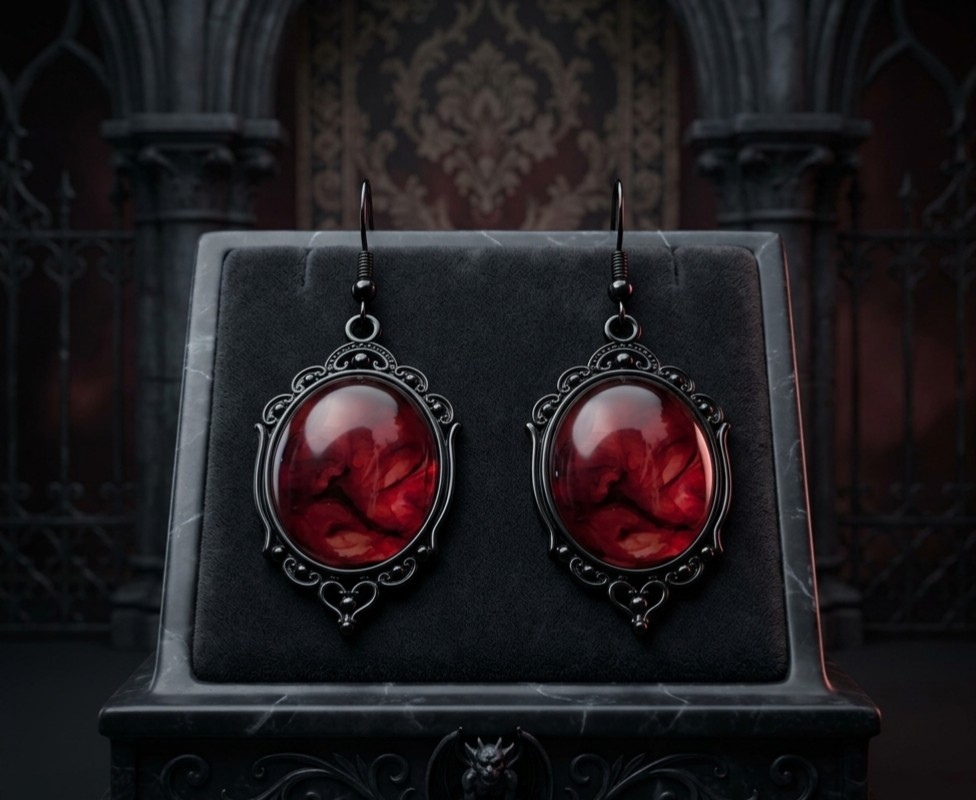 Pendientes de espejo rojo