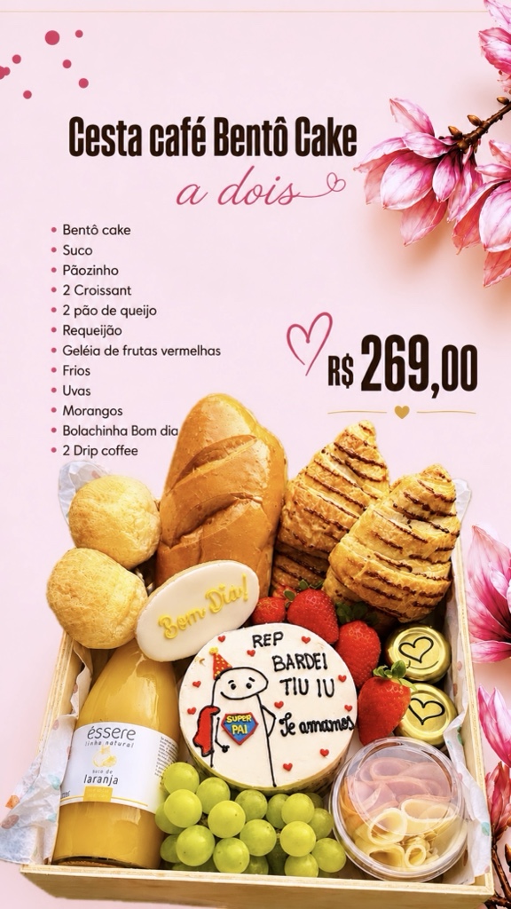 Cesta Bentô cake a dois