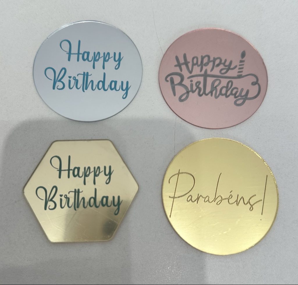 Mini plaquinha happy birthday