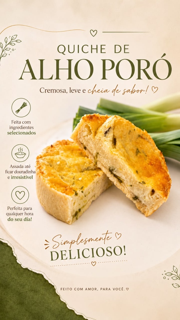 Quiche de alho poro