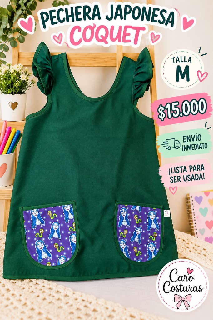 Pechera japonesa Coquet verde botella