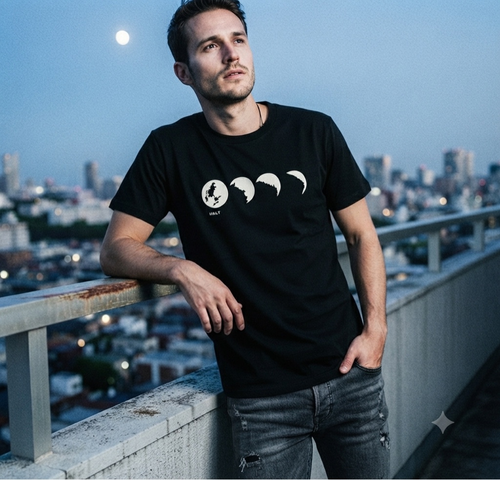 T.shirt preta lua