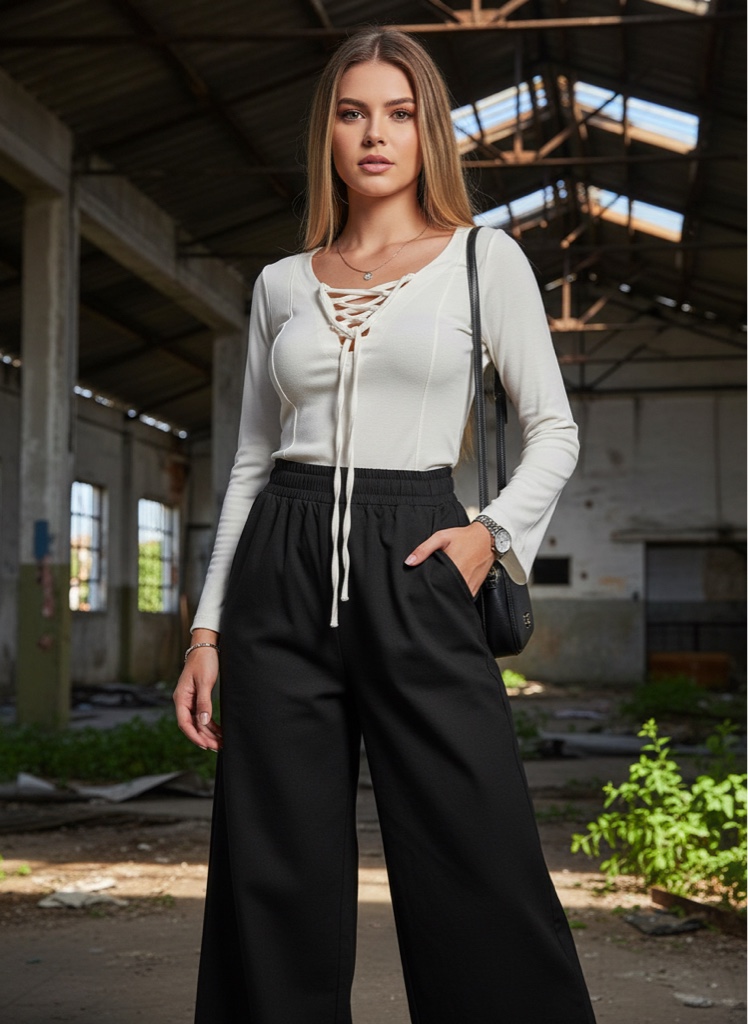 Blusa manga longa branca femininaa