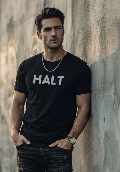 T.shirt preta halt (cinza)