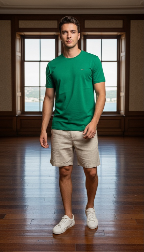 T.shirt verde bandeira lisa