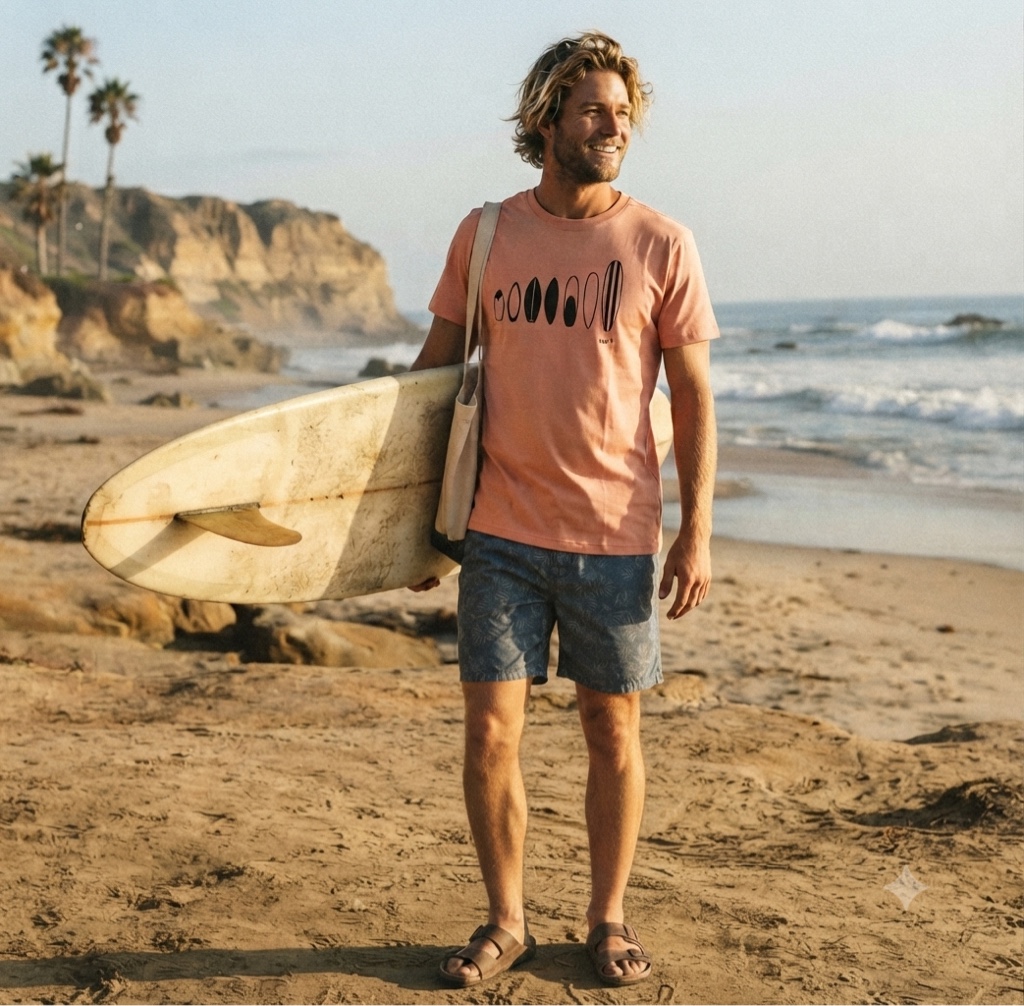 T.shirt coral estampada