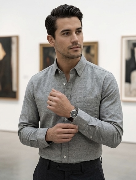 Camisa social cinza
