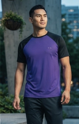 T.shirt roxa raglan
