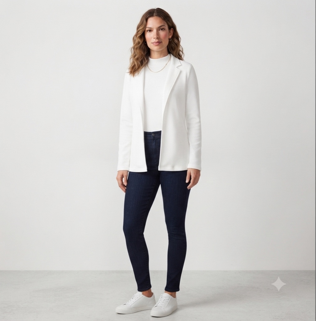 Blazer branco veludo cotelê