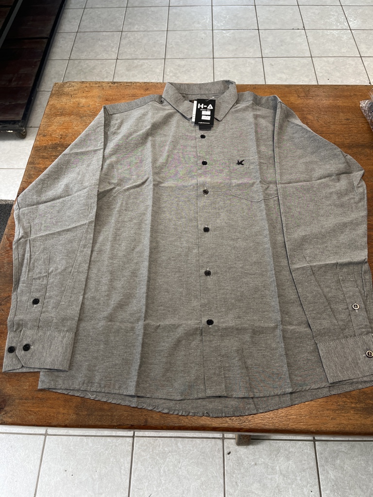 Camisa social manga longa grafite