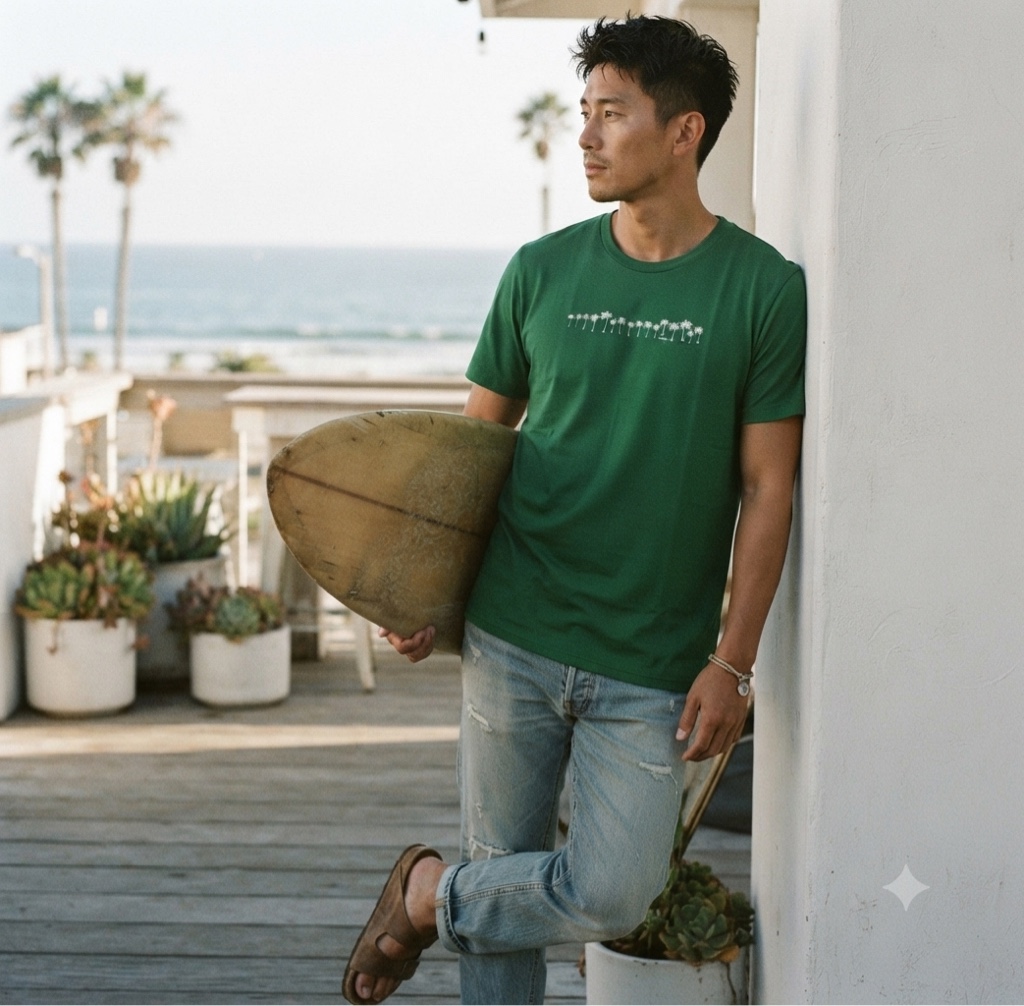 T.shirt verde bandeira coqueiros