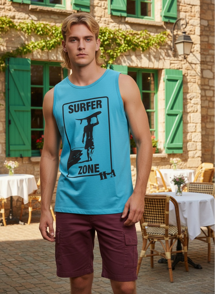Regata azul turquesa com estampa de Surfer zone