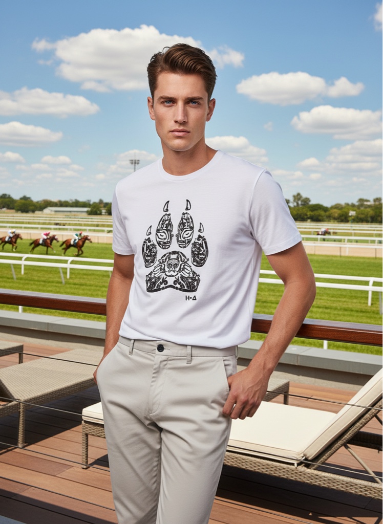 T.shirt branca pata de urso