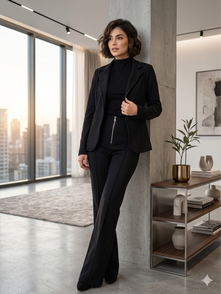 Blazer preto feminino
