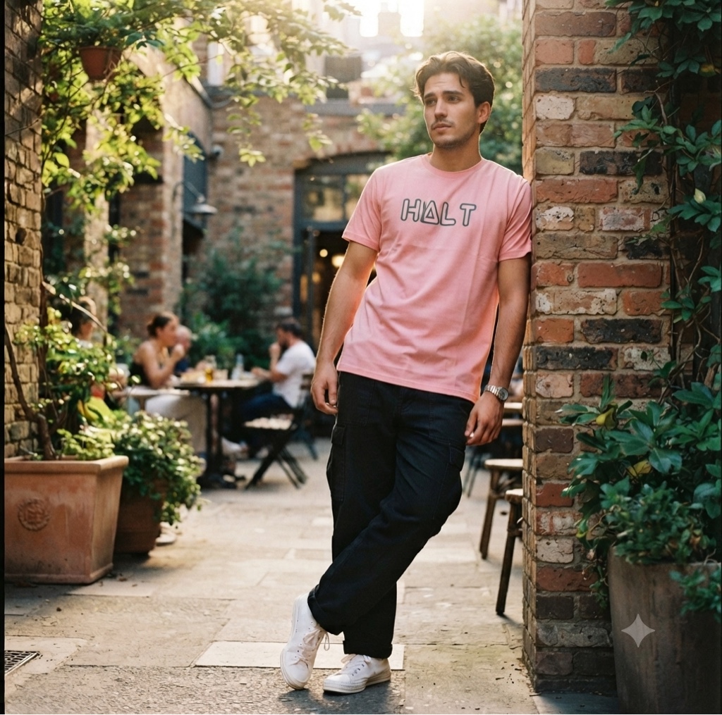 T.shirt rosa Halt