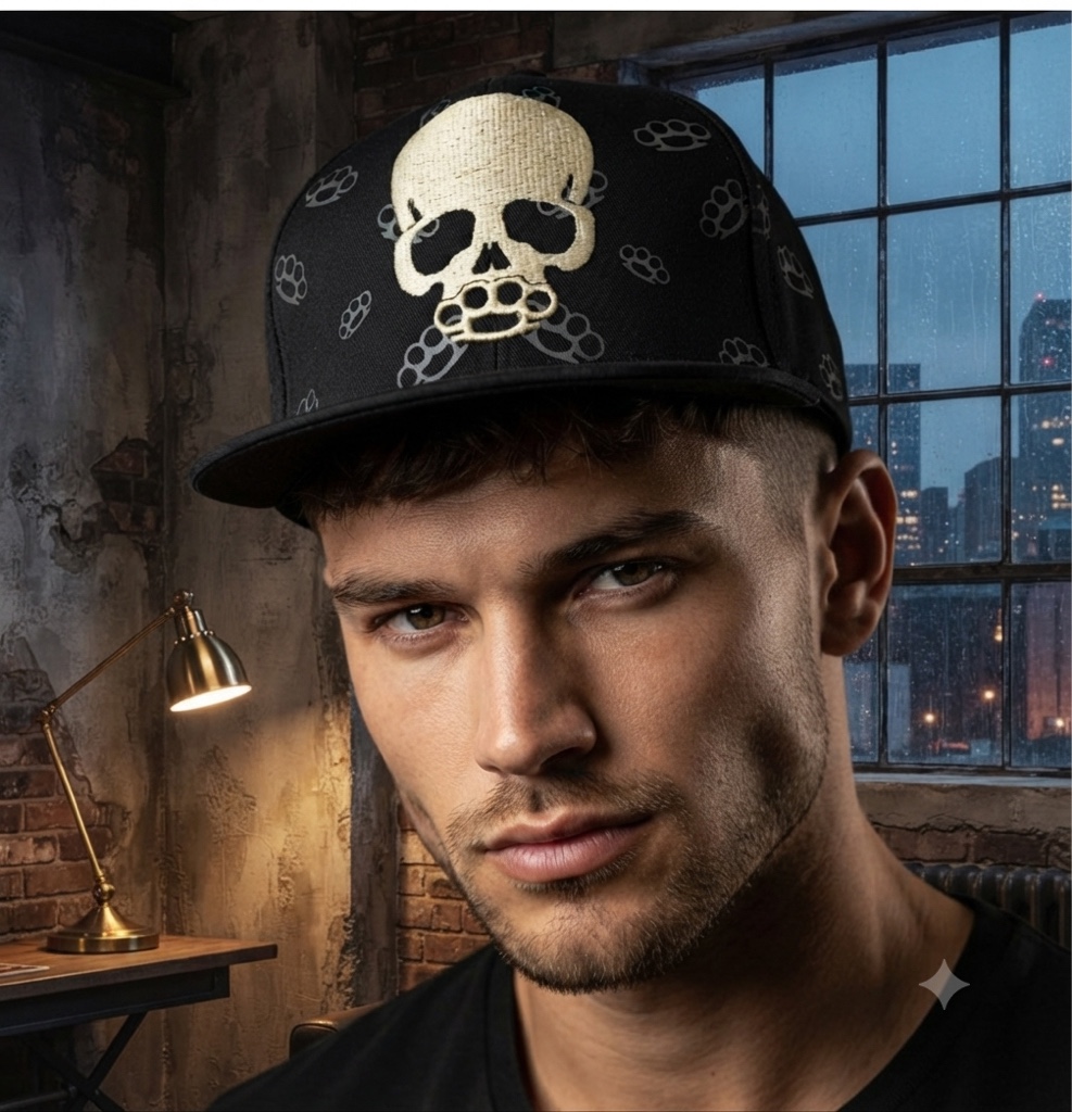 Boné preto caveira