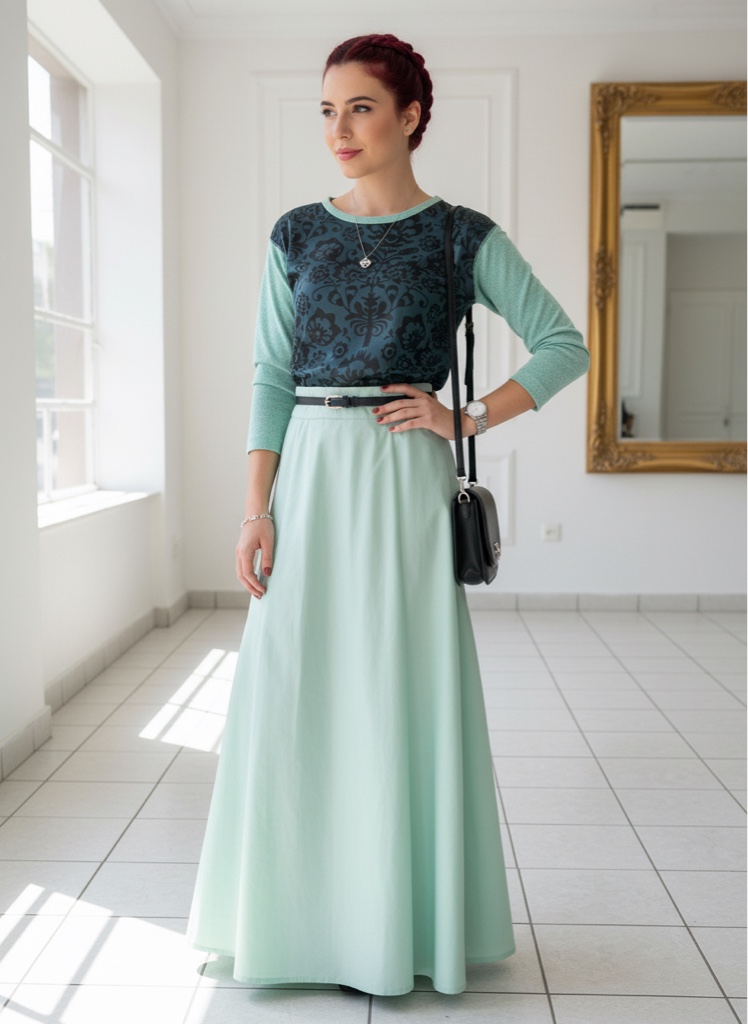 Blusa feminina verde claro com estampa na frente