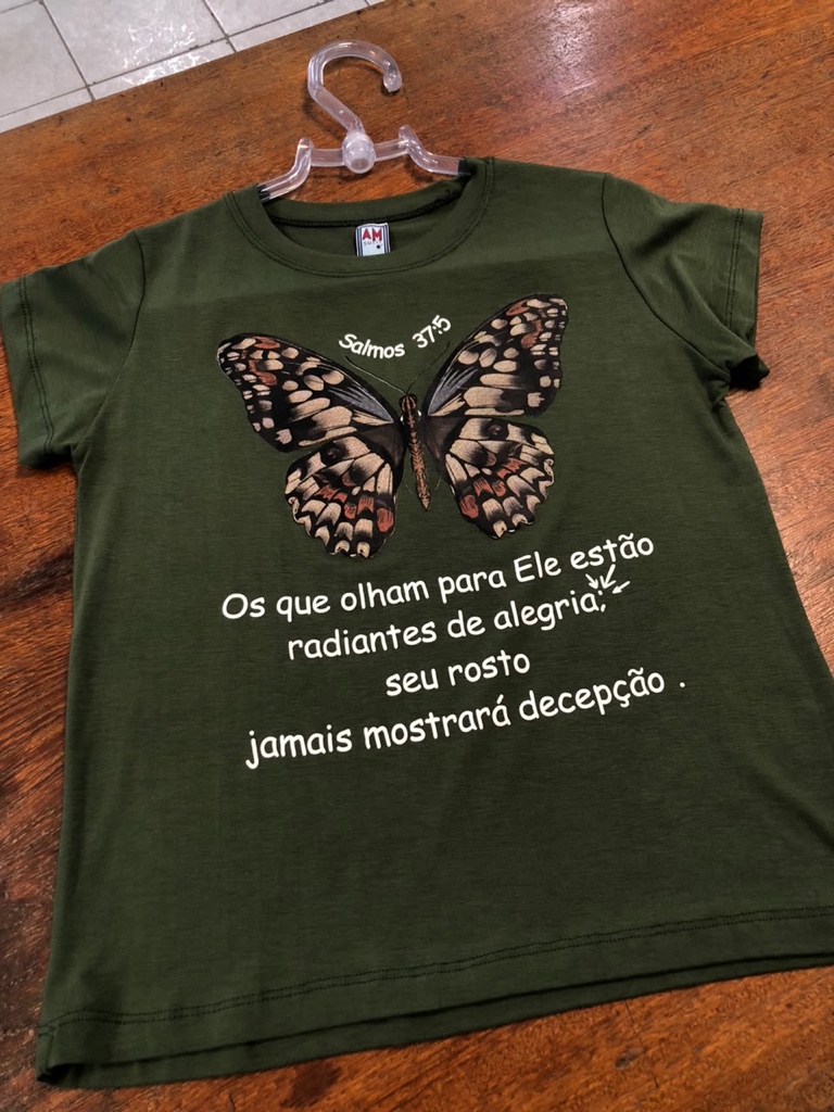 Blusa feminina militar borboleta