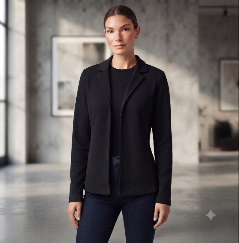 Blazer preto veludo cotelê