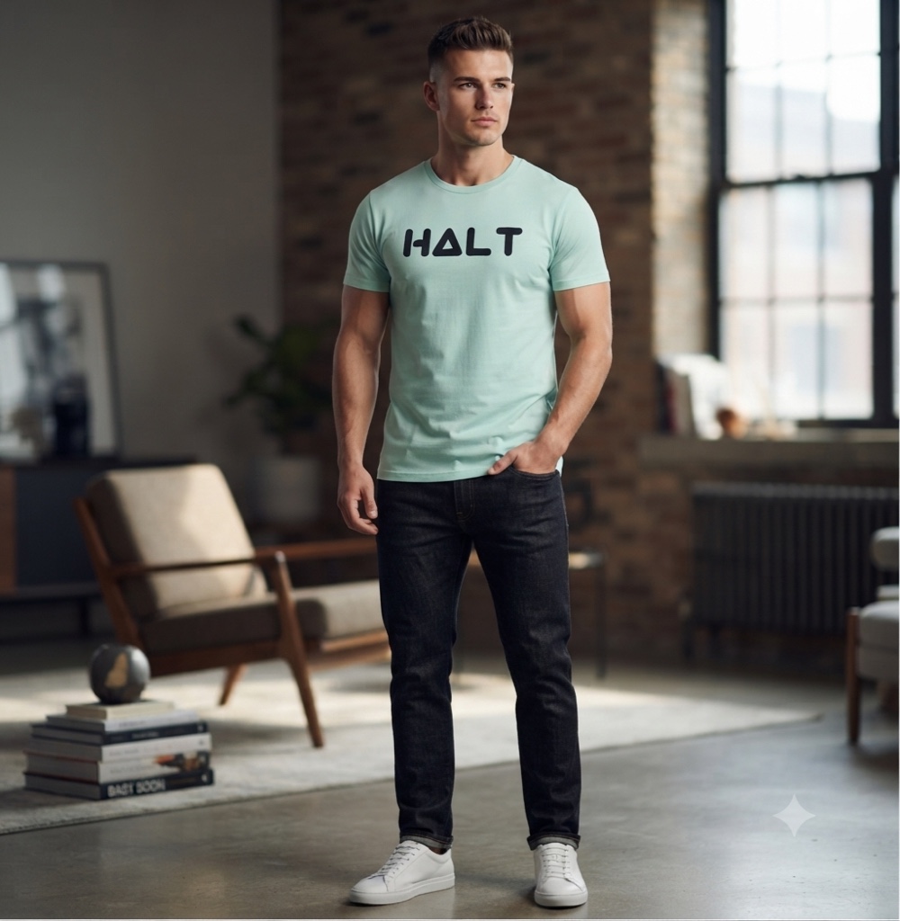 T.shirt verde claro Halt