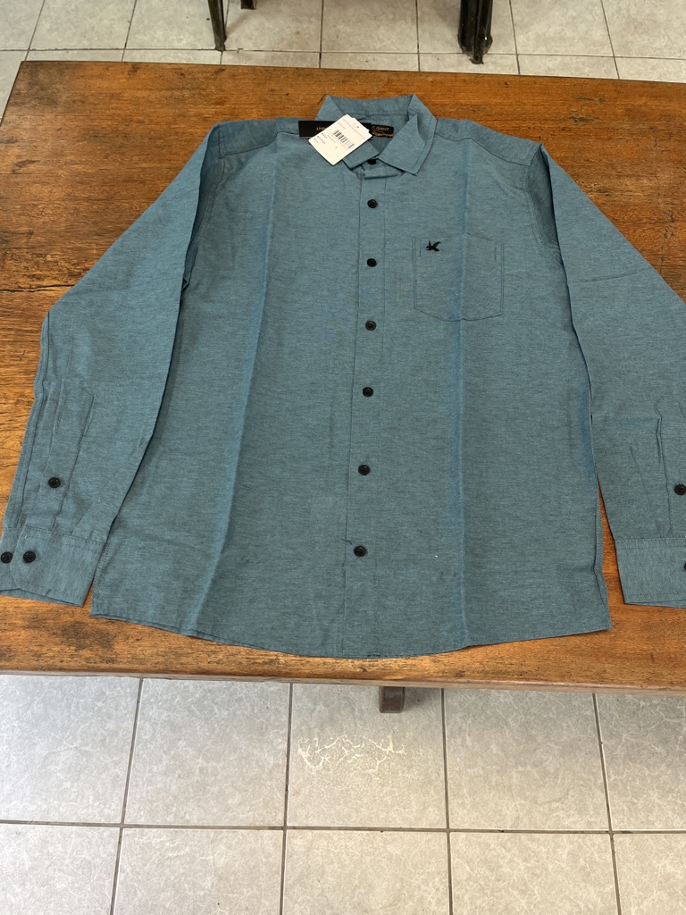 Camisa social mescla azul