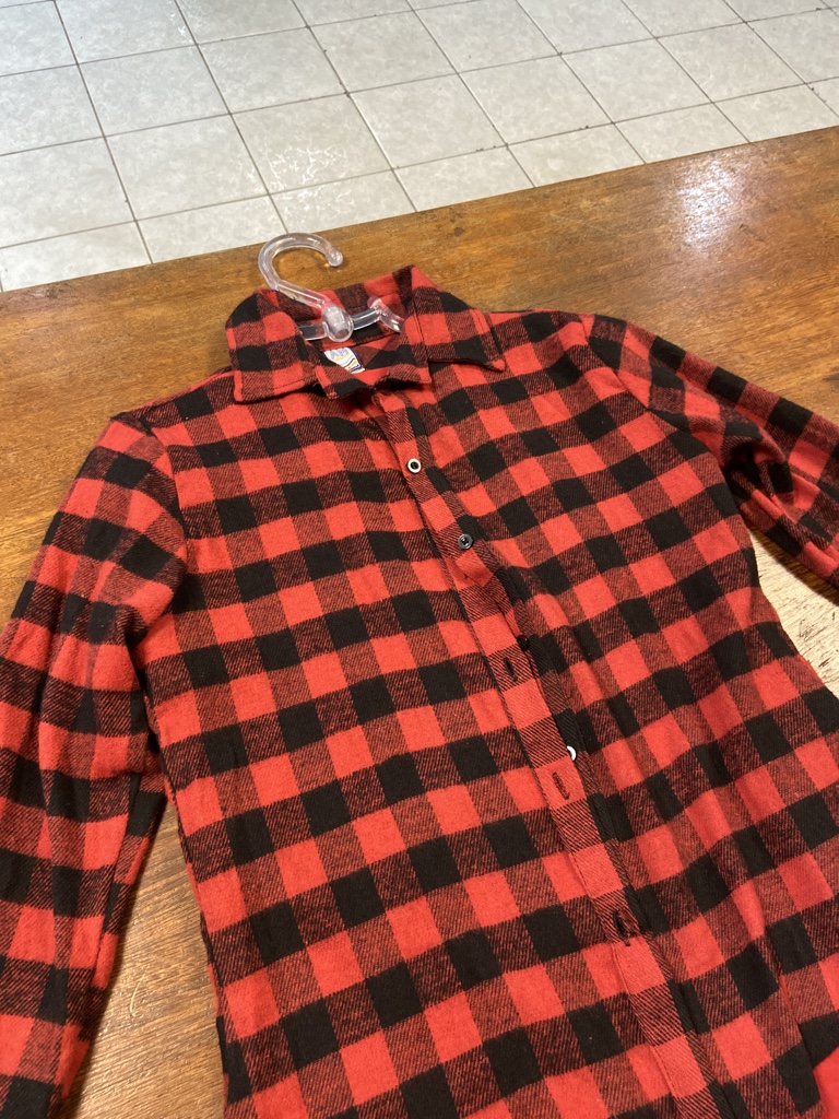 Camisa xadrez vermelha manga longa