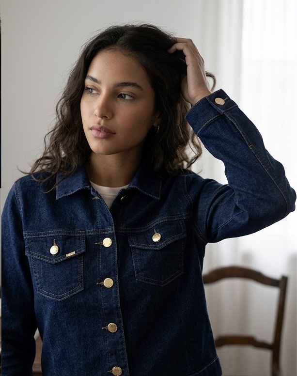 Jaqueta jeans médio