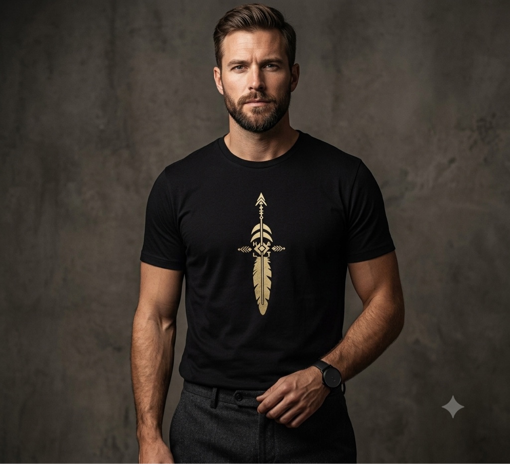 T.shirt preta pena